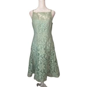 Nanette Lepore light green sleeveless a-line midi dress size 6